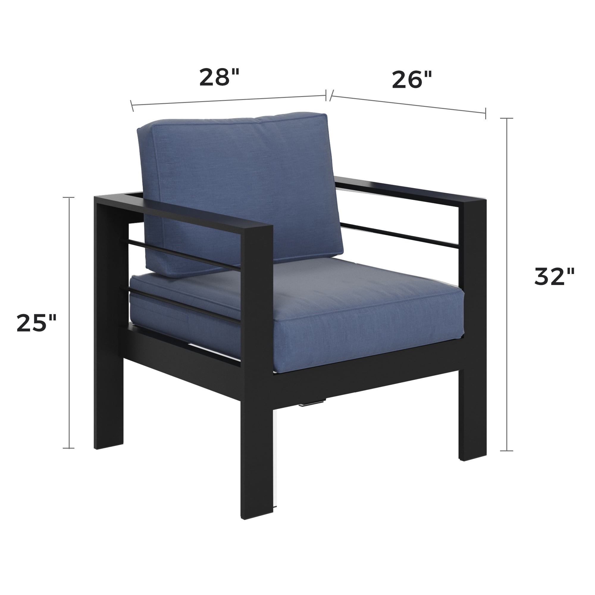 CozyHom 2 Pcs Outdoor Patio Furniture Sets Aluminum Sofa Armchair