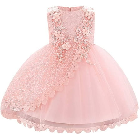 

Zukuco Baby Girl Princess Party Dress Christening Baptism Gown Flower Embroidery Tutu Dress Special Occasion Clothes