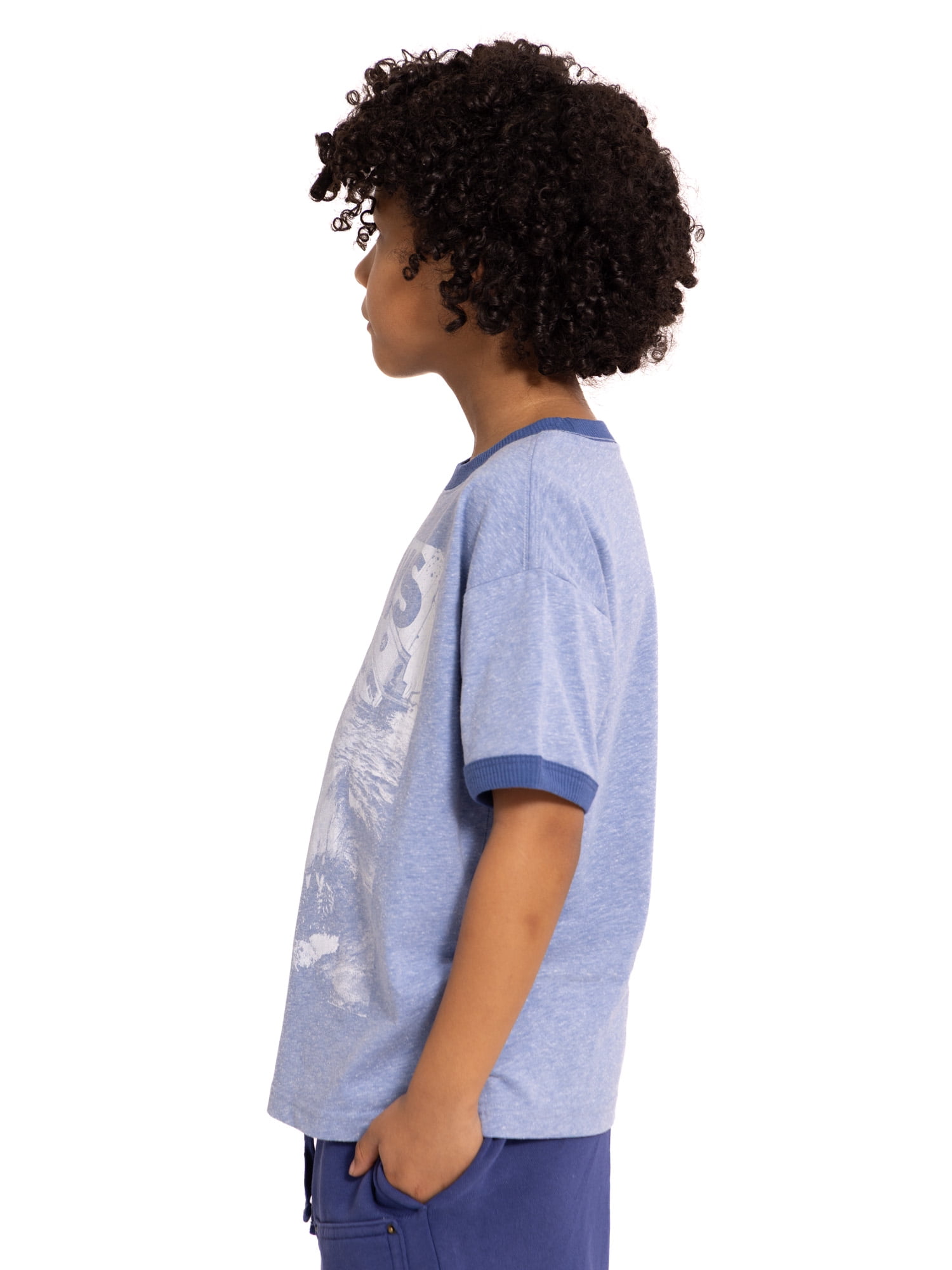 Jaws Boys Graphic Button Shirt with Short Sleeves, Sizes 4-18