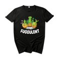 thumbnail image 3 of Pompotops T-Shirt Mode Femme Imprimé Cactus Col Rond Manches Courtes Blouse, 3 of 3