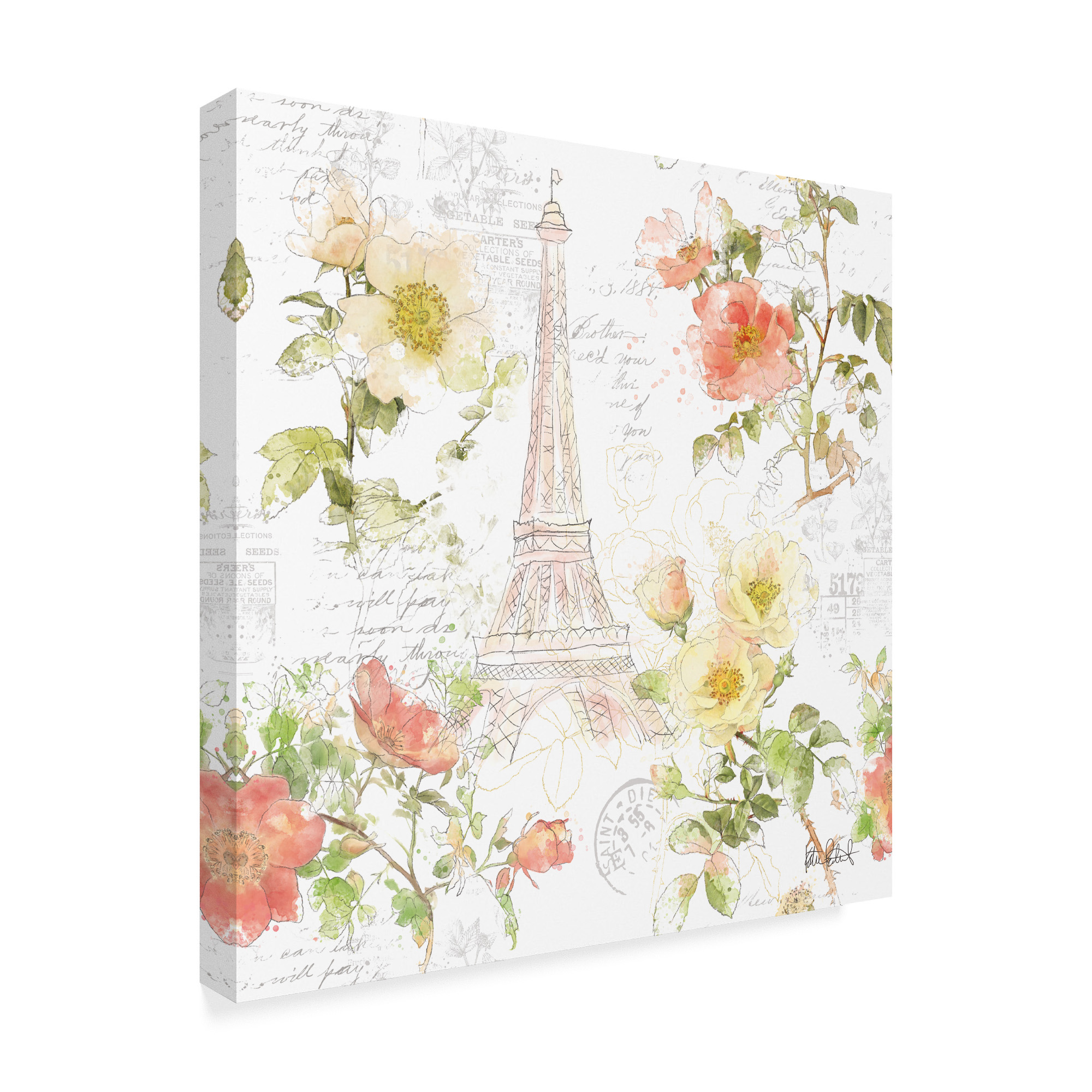 Trademark Fine Art 'Painting Paris Step 01' Canvas Art by Katie Pertiet