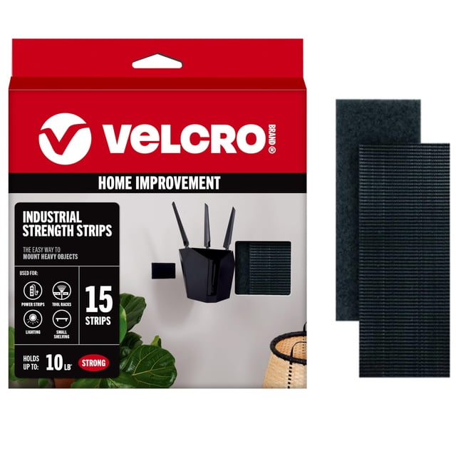 Cinta de montaje resistente de la marca VELCRO, 15 juegos, color negro