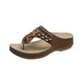 thumbnail image 2 of LSLJS Women's Wedges Shoes, Women's Wedge Heel Multicolor Rhinestone Flip Flops Beach Sandals and Slippers, 2 of 9