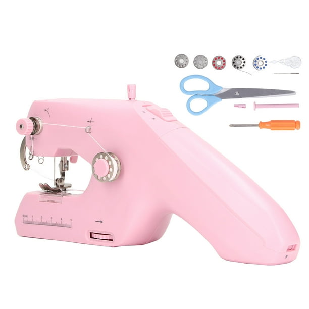 Máquina de coser portátil Bling Bling pequeña rosa eléctrica grado profesional