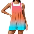 thumbnail image 3 of Sentmoon Romper Shorts for Women Dressy Casual Outfits for Women Sleeveless with Print Button Down Loose Fit Spaghetti Strap Jump Suits for Womens with Pockets Summer, 3 of 8