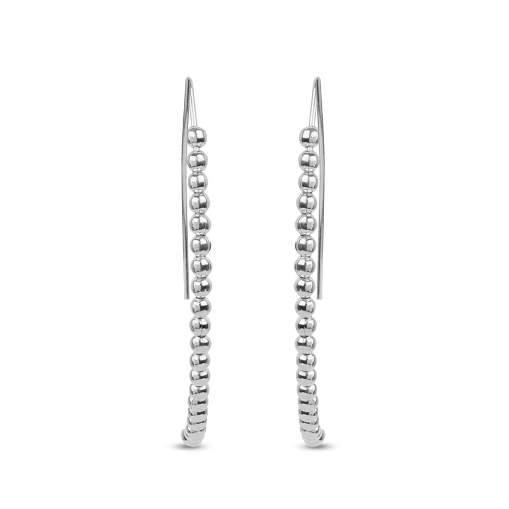 LeCalla 925 Sterling Silver Jewelry Wire Threader Earrings for Women and Teen 48MM