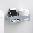 thumbnail image 4 of Cozeii Bathroom Shelf, Adhesive Shower Caddy, No Drill Wall Mounted Storage Organizer for Shampoo, Soap, Towels, Bathroom, Everyday Bathroom Use, 10.24 Inch, Grey, 4 of 5