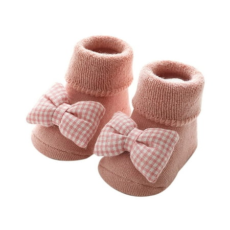 

yinguo cute children toddler autumn and winter boys and girls soft and non slip soles warm and comfortable bow dinosaur pink m