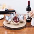 thumbnail image 3 of MyGift Modern Tilted Silver Stemless Wine Glasses, Set of 4, 3 of 7