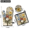 thumbnail image 6 of Vintage Flower Kitchen Oven Mitt and Pot Holder Sets 4 Pcs for Baking, Cooking and Grilling, Heat Resistant Up To 392 °F, 6 of 7