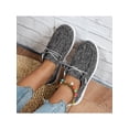 thumbnail image 4 of Oucaili Zapatos mocasines de mujer Zapatos anchos sin cordones Zapatos planos con estampado de leopardo Zapatillas de deporte informales de lona, 4 of 8