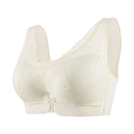 LLYWEY Woman Bras on Clearance Plus Size Sports Bras Ladies Bralette Bra Style-1112 Women Extra Lift Bra Feature Adult Female Training Sports Bras White 44B