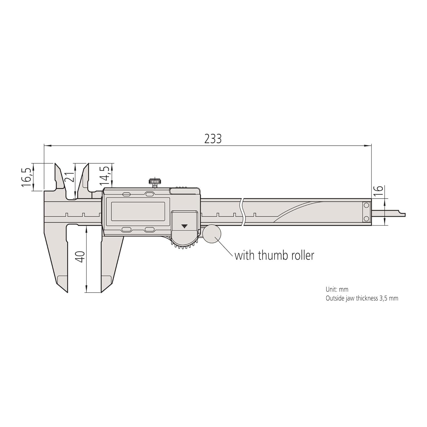 Mitutoyo 500-196-30 Digital Caliper, 0-6"/150mm Range, 0.0005"/0.01mm Res, Professional Tool