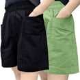 thumbnail image 2 of TRUBKH shorts for women athletic shorts for women cotton shorts for woman womens shorts casual bermuda shorts for women Black 6 XL, 2 of 4
