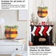 thumbnail image 5 of Orange Plaid Pattern Front Door Porch Decoration Hanging Sign with Artificial Green Plants and Bow for Home Outdoor Indoor, 5 of 7