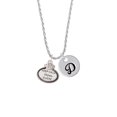 thumbnail image 2 of Delight Jewelry Keep Calm Mom is Here Silvertone Script Initial Disc - D - Charm Necklace, 20"+3", 2 of 4