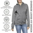 thumbnail image 4 of 3-Pack Women’s Oversize Loose Fit Fleece-Lined Full-Zip Hoodie (S-2XL), 4 of 6