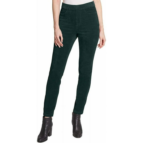 Gloria Vanderbilt Women's Pull On Skinny Knit Corduroy Pants, Midnight Forest M