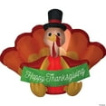 thumbnail image 3 of Gemmy Inflatable Turkey With Banner LED Lighted Yard Decoration - 4.5 ft, 3 of 4