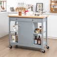 thumbnail image 4 of Gymax Kitchen Island Utility Cart Rolling Storage Trolley w/ Open Shelves & 2 Drawers, 4 of 10