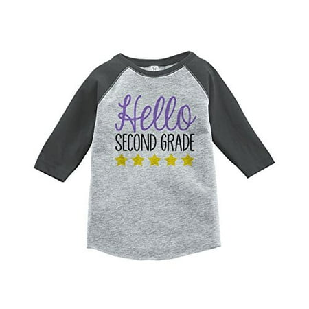 

Custom Party Shop Girls Hello 2nd Grade School Grey Baseball Tee