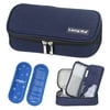 YOUSHARES Insulin Travel Case - Insulated Medication Cooler Travel Bag for Diabetic Insulin Pen and Vials Storage with 2 Cooling Ice Packs (Blue)