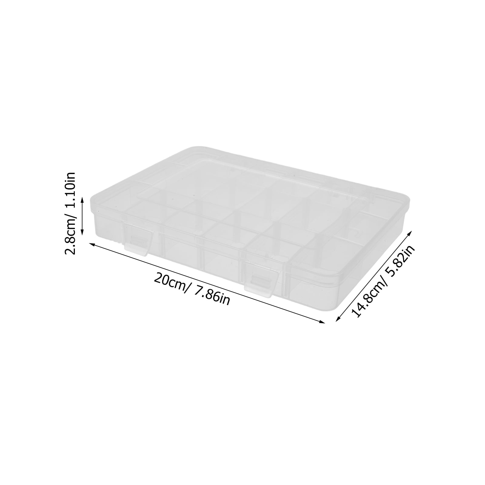 LABSERRON Grids Bead Organizers Small Parts Organizer Transparent 4Pcs
