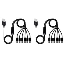 2X 6-in-1 USB Type C Splitter Cable Data Transmission Charing for Phone Tablet 1.5m