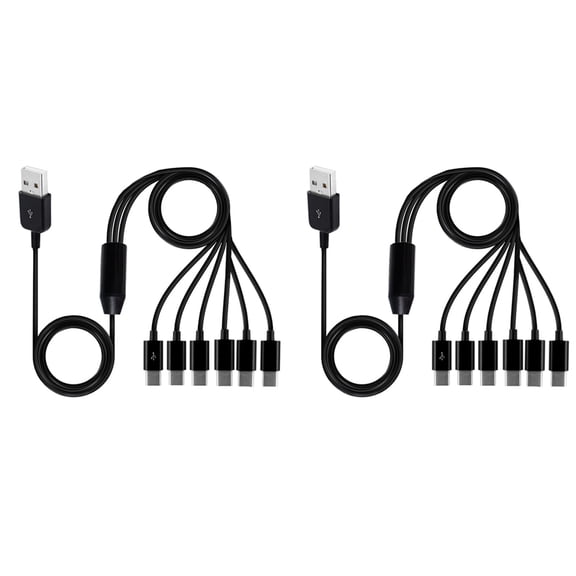 2X 6-in-1 USB Type C Splitter Cable Data Transmission Charing for Phone Tablet 1.5m