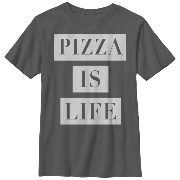 Boy's Lost Gods Pizza Life  Graphic Tee Charcoal Small