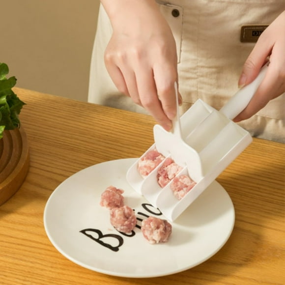 Meatball Maker with Scraper Labor-saving 3 Slots Fried Fish Beaf Meat Making Balls Mold Kitchen Gadget