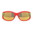thumbnail image 2 of Boys Color Mirror T-Rex Dinosaur Print Arm Oval Sport Sunglasses Red - Orange Mirror, 2 of 4