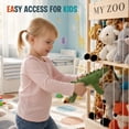 thumbnail image 3 of Doulami Wooden Stuffed Animal Storage, Holds Up to 40 Plush Toys, Vertical Corner Plush Toy Storage with Elastic Straps, Zoo Toy Organizer for Kids Nursery Bedroom Playroom, 3 of 13