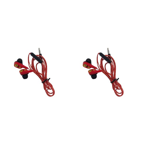 Sidaley Auricular con cable Auriculares de alta Graves pesados Auriculares tipo auricular Auricular de doble bobina móvil, rojo No.01 2piezas