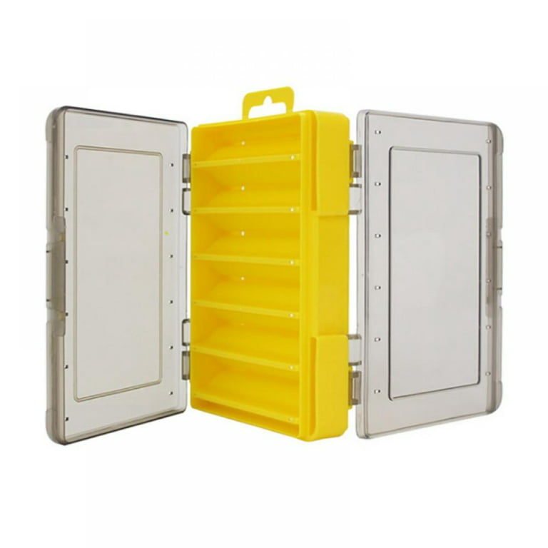 12 Compartments Double Sided Fishing Tackle Box Visible Hard Plastic Clear  Fishing Lure Bait Squid Jig Minnows Hooks Accessory Storage Case Container  