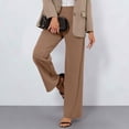 thumbnail image 2 of Women's High Waisted Wide Leg Pants Casual Elastic Back Pants With Buttons And Pleated Front, 2 of 6