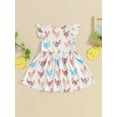 thumbnail image 4 of Bagilaanoe Toddler Baby Girl Summer Dress Fly Sleeve A-line Princess Dresses 6M 12M 18M 24M 3T 4T Kids Casual Swing Sundress, 4 of 8