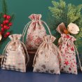 thumbnail image 4 of 5 PCS Christmas Drawstring Bags Wrapping Storage Bags for Christmas Candy Goodie Holiday party Favors (10*15CM), 4 of 5