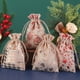 thumbnail image 4 of 5 PCS Christmas Drawstring Bags Wrapping Storage Bags for Christmas Candy Goodie Holiday party Favors (10*15CM), 4 of 5