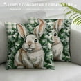 thumbnail image 3 of Awypu  Happy Easter Buffalo Plaid Rabbit Throw Pillow Cover, Eucalyptus Leaves Hello Spring Cushion Case Decoration for Sofa Couch, 3 of 5