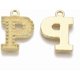 thumbnail image 3 of 5 colgantes de aleación con la letra P, chapados en oro de 18 quilates, de metal., 3 of 3