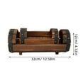 thumbnail image 2 of OULII Vintage 2pcs Set Half Barrel Planter Wooden Flower Container for Decoration, 2 of 8