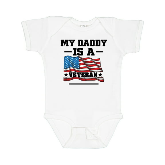 Inktastic My Daddy is a Veteran Boys or Girls Baby Bodysuit
