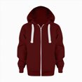 thumbnail image 2 of TOWED22 Unisex Boys Girls Fleece Jacket Lightweight Zip up Active Hoodie Hooded Sweatshirt Kids Spring Fall Jackets Coat,Wine,9-10 Y, 2 of 5
