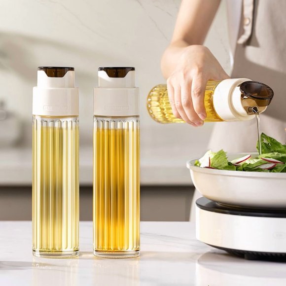 Olla de aceite por gravedad de apertura y cierre automático: tanque de aceite antifugas for cocinar sin problemas