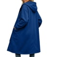 thumbnail image 4 of HappyYEE Midlength Hoodie Jackets for Women, Casual Hooded Drawstring Zipper Sweatshirt Coat, Long Sleeve Loose Outer Tops with Pockets, 4 of 8