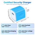 thumbnail image 2 of USB Charger Block,FiveBox 1pc 1A USB Wall Charger Block with 1pc USB A to Micro USB Cable 6ft Android Charger Cable USB Charging Cable USB Brick Phone Charger Box USB Plug Fast Charging Block,Blue, 2 of 8