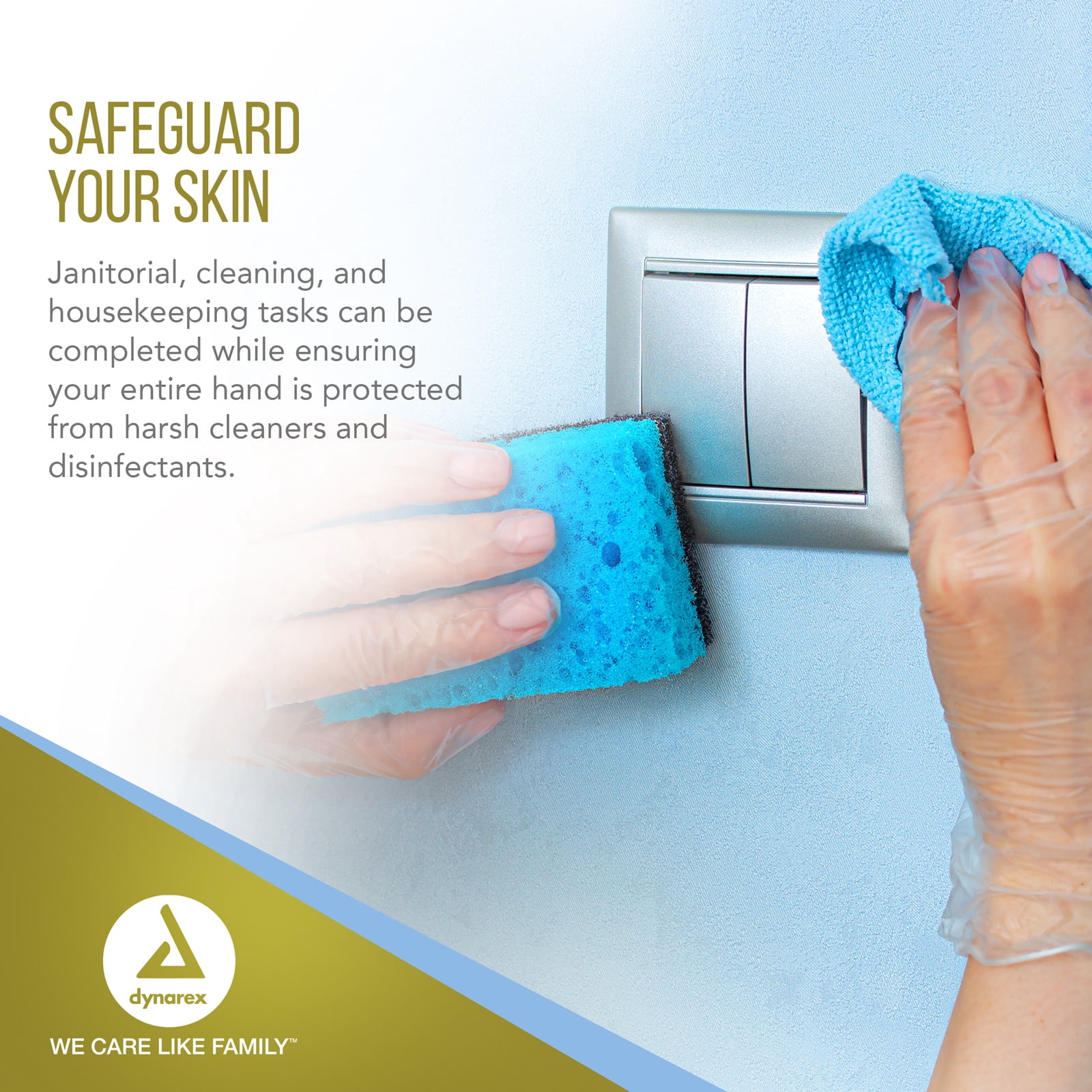 Dynarex Safe-Touch Vinyl Disposable Exam Gloves, Powder-Free, Food Safety and Compliance, Ambidextrous, Clear, Small, 1 Case of 1000 Gloves (10 Boxes of 100 Gloves)
