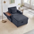 thumbnail image 4 of Single Sofa with Storage Ottoman,34.5" Comfortable Corduroy Chaise Lounge with Table Board,Sturdy Structure Armchair Couch for Apartment,Living Room,Office,Dark Gray, 4 of 6