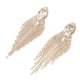 thumbnail image 2 of 2 uds exquisitos pendientes largos de borla de aleación de mujer pendientes colgantes de diamantes de imitación de moda para fiesta de boda oro, 2 of 10